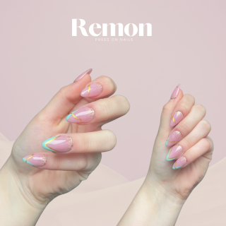 Press on  nehty INVERTED GLITTER + FRENCH