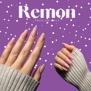 Press on  nehty NUDE GLAZED PURPLE 