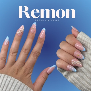 Press on nehty BLUE SHELLS