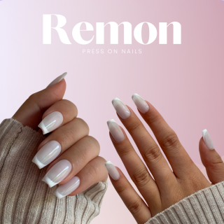 Press on nehty WHITE FRENCH