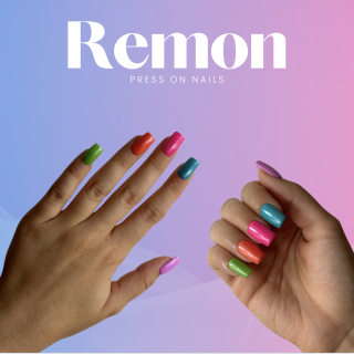 Press on  nehty NEON RAINBOW 