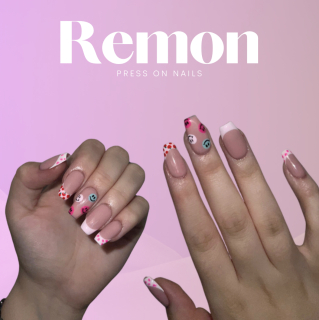 Press on  nehty PINK FUNKY 